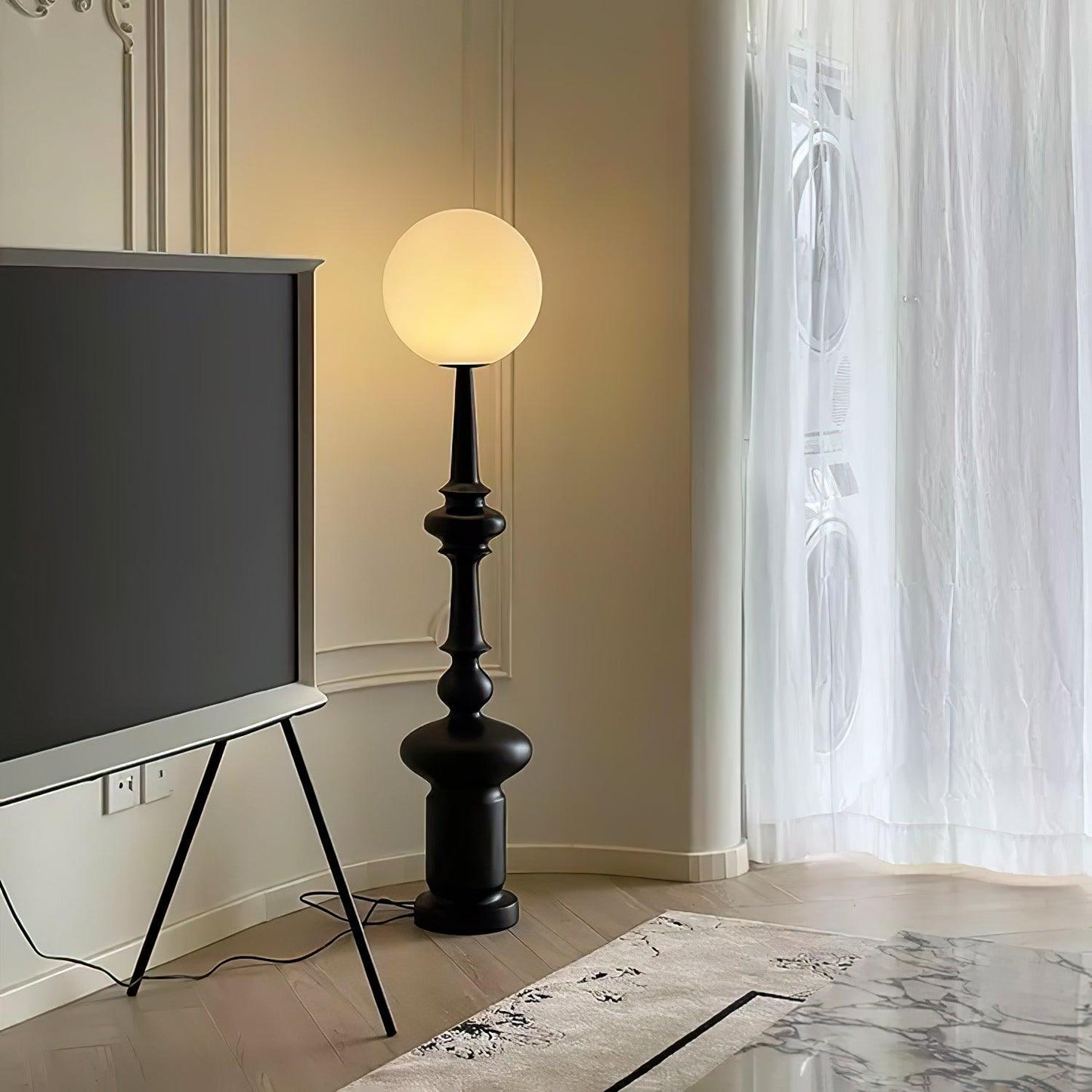Roman Column Floor Lamp with LED Light, Indoor Elegant Design