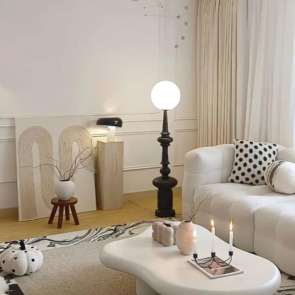 Roman Column Floor Lamp with LED Light, Indoor Elegant Design