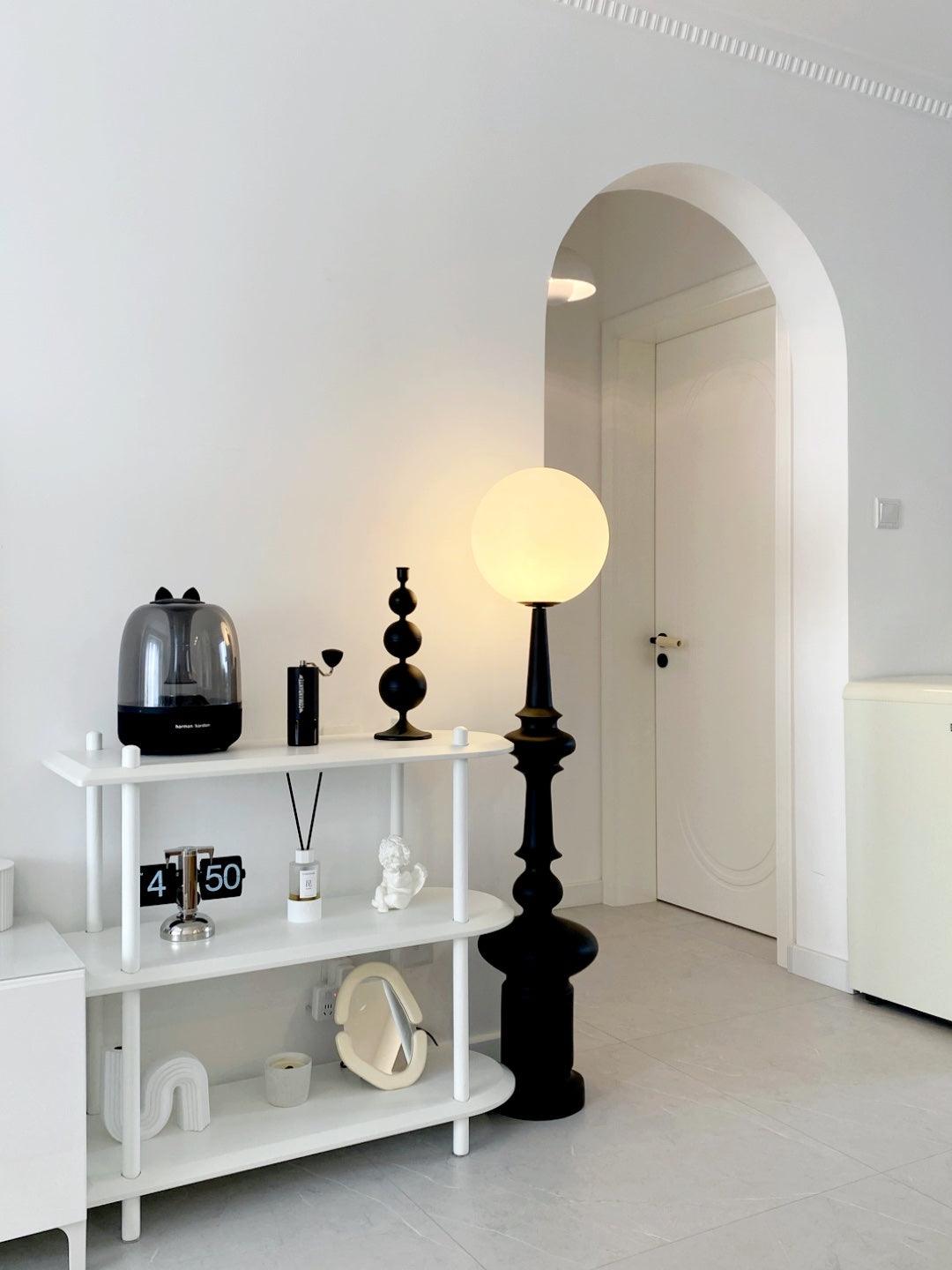 Roman Column Floor Lamp with LED Light, Indoor Elegant Design