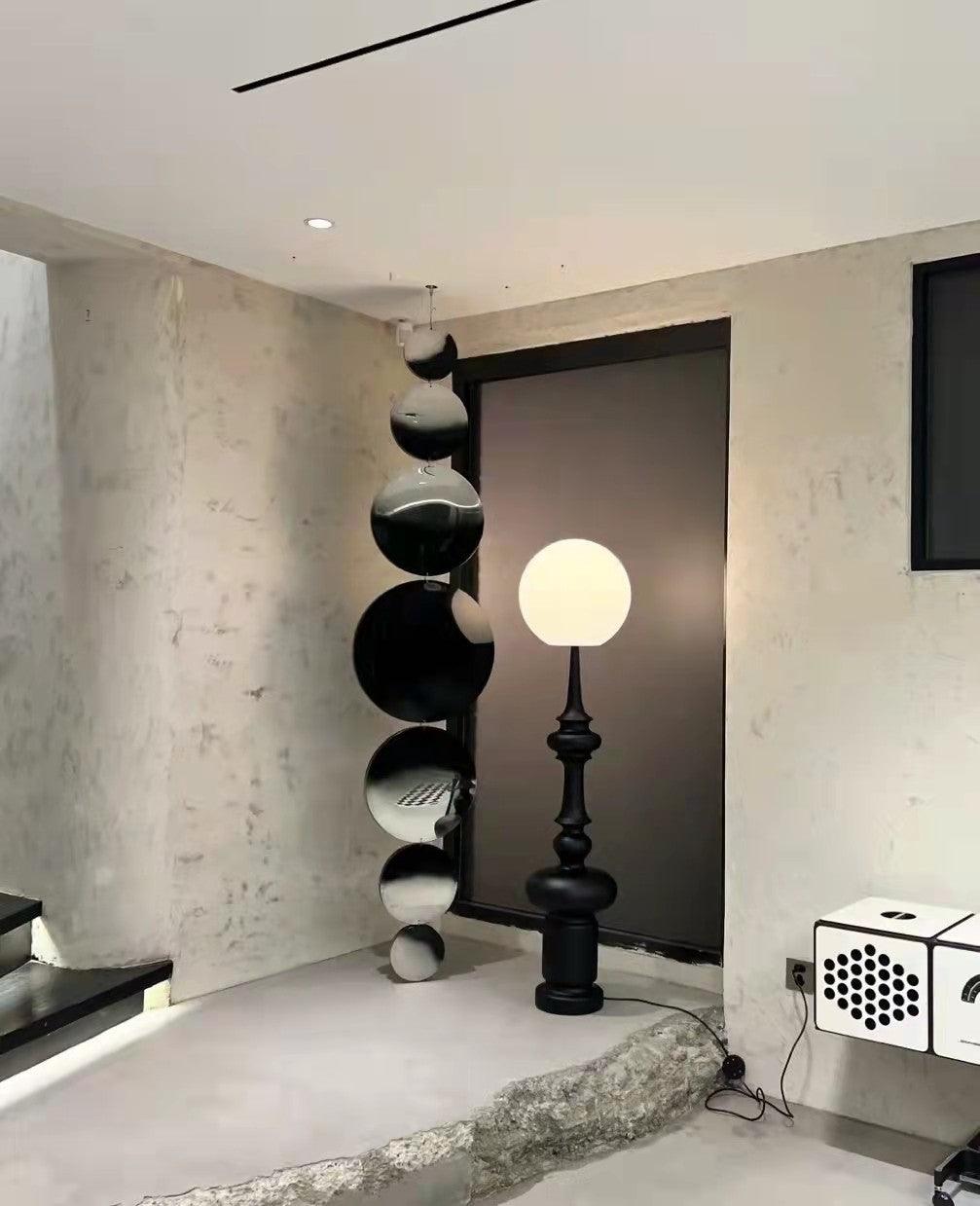 Roman Column Floor Lamp with LED Light, Indoor Elegant Design
