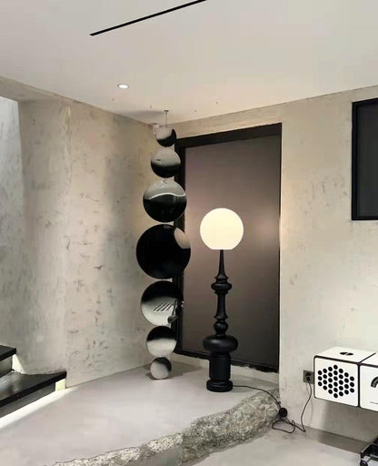 Roman Column Floor Lamp with LED Light, Indoor Elegant Design