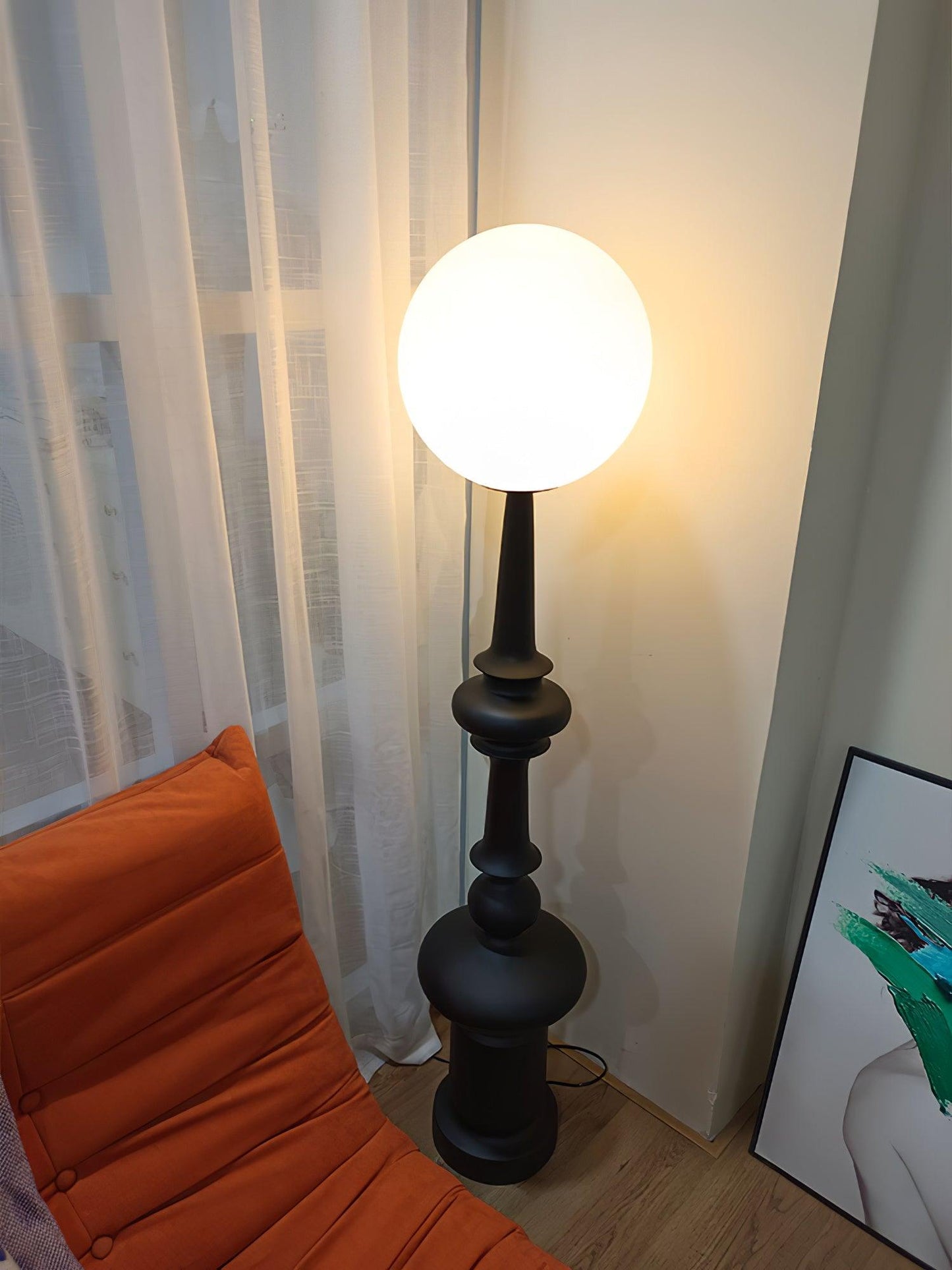 Roman Column Floor Lamp with LED Light, Indoor Elegant Design