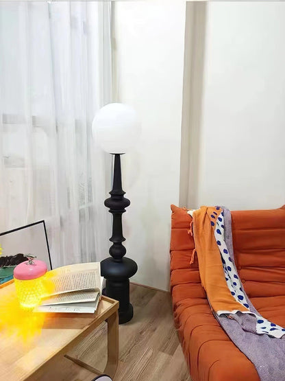 Roman Column Floor Lamp with LED Light, Indoor Elegant Design