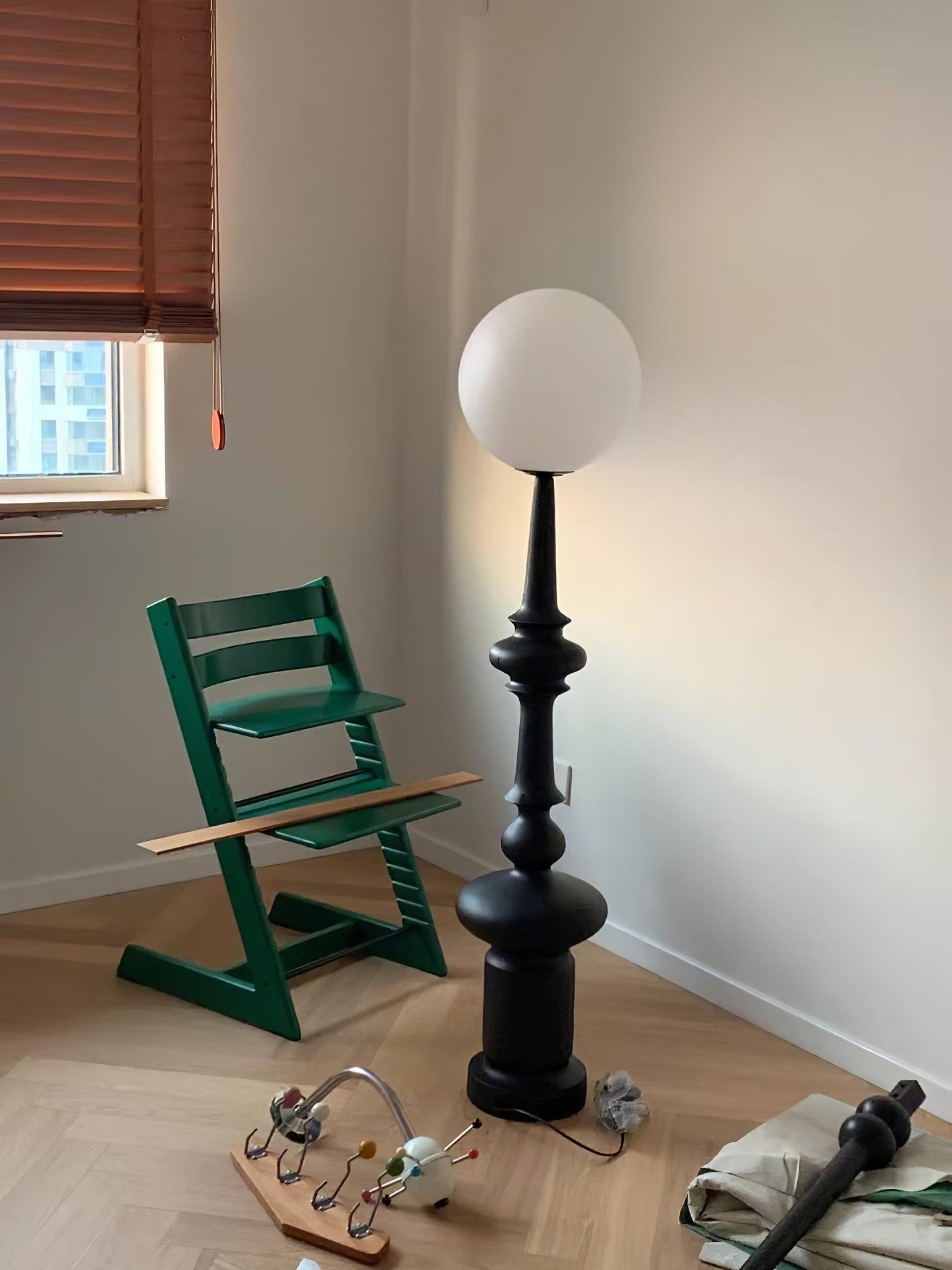 Roman Column Floor Lamp with LED Light, Indoor Elegant Design