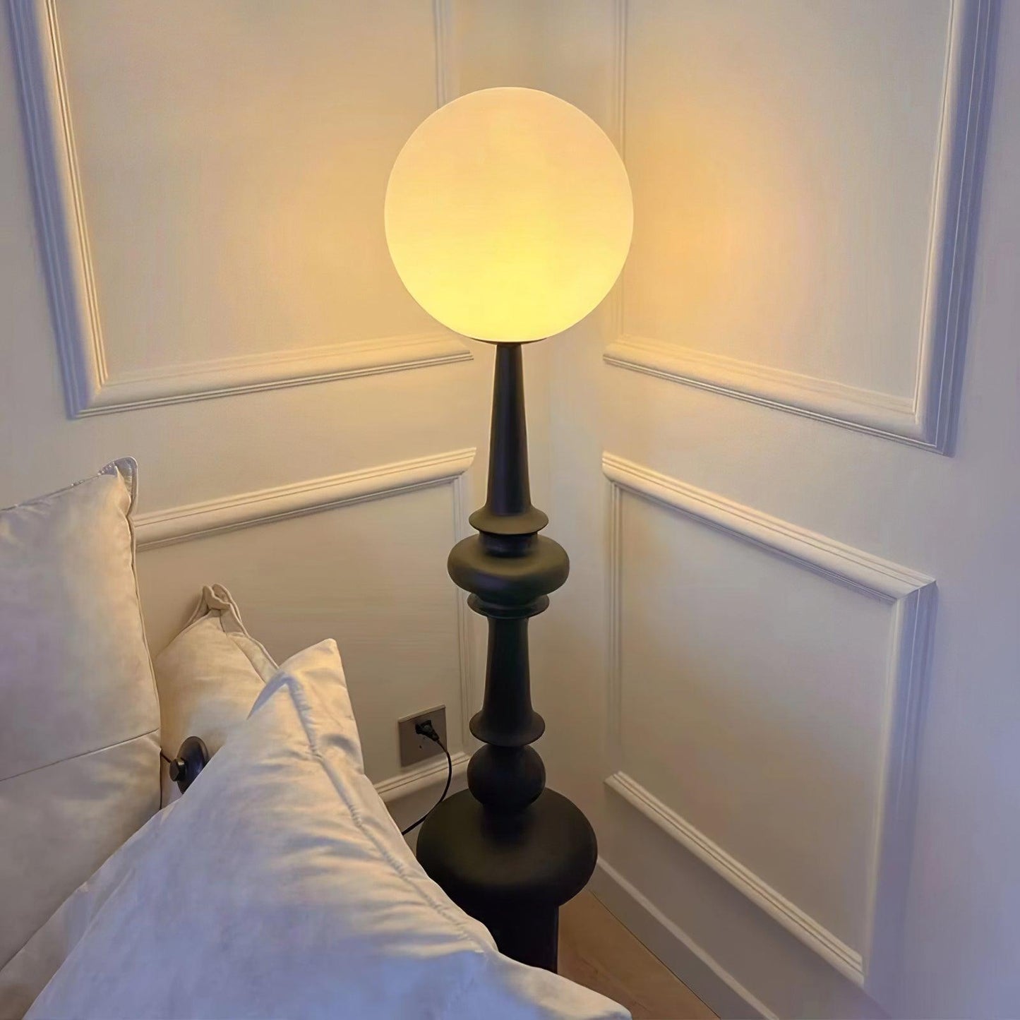 Roman Column Floor Lamp with LED Light, Indoor Elegant Design
