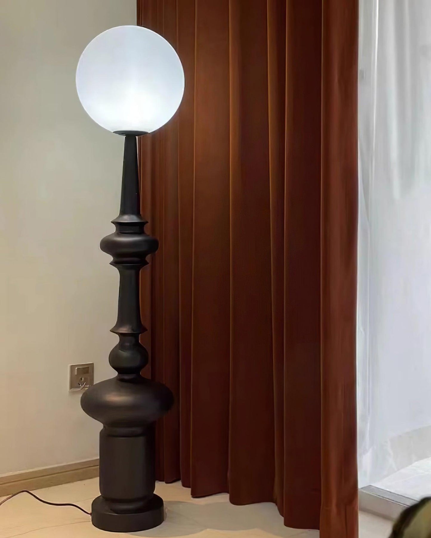 Roman Column Floor Lamp with LED Light, Indoor Elegant Design