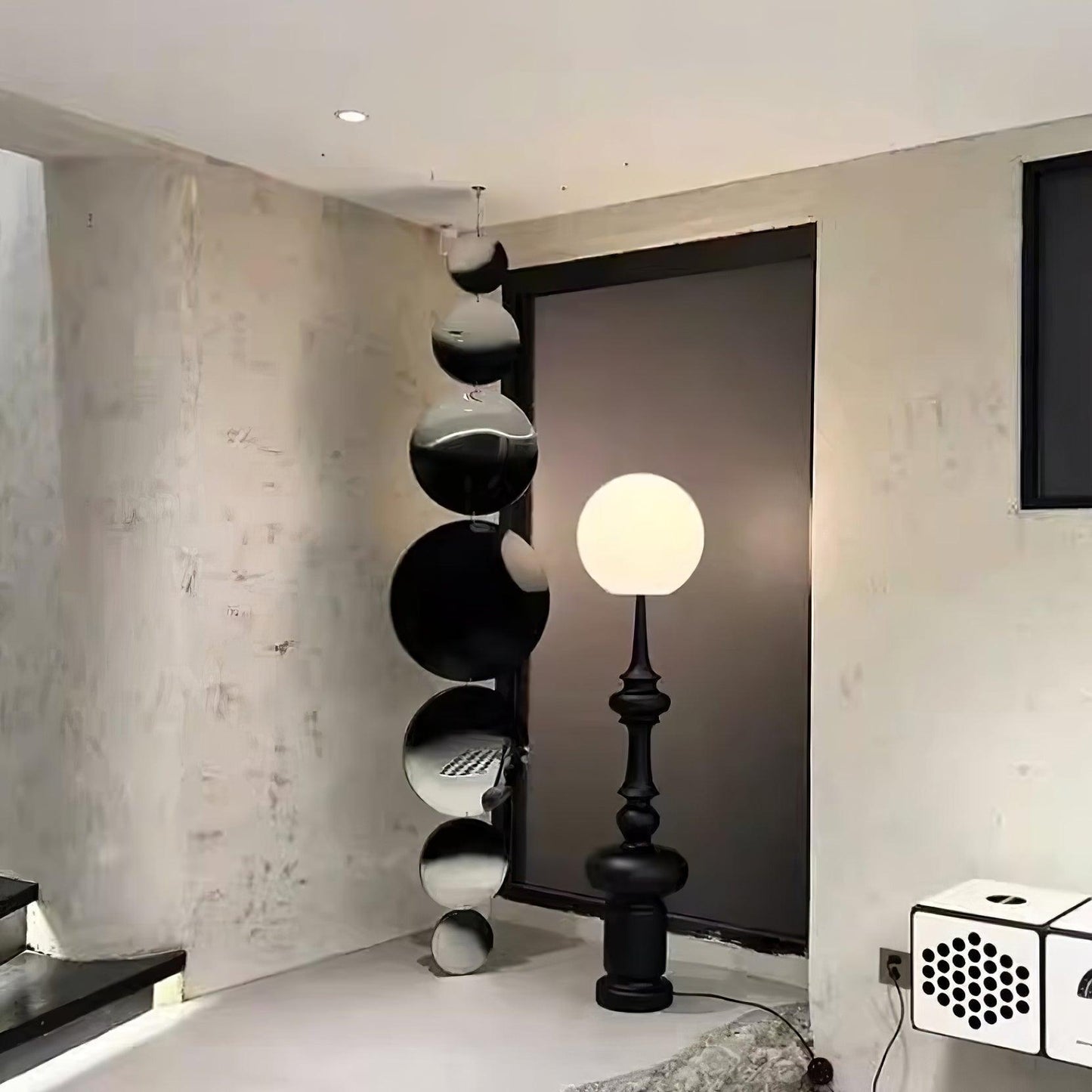 Roman Column Floor Lamp with LED Light, Indoor Elegant Design