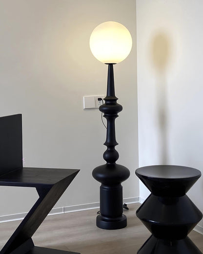 Roman Column Floor Lamp with LED Light, Indoor Elegant Design