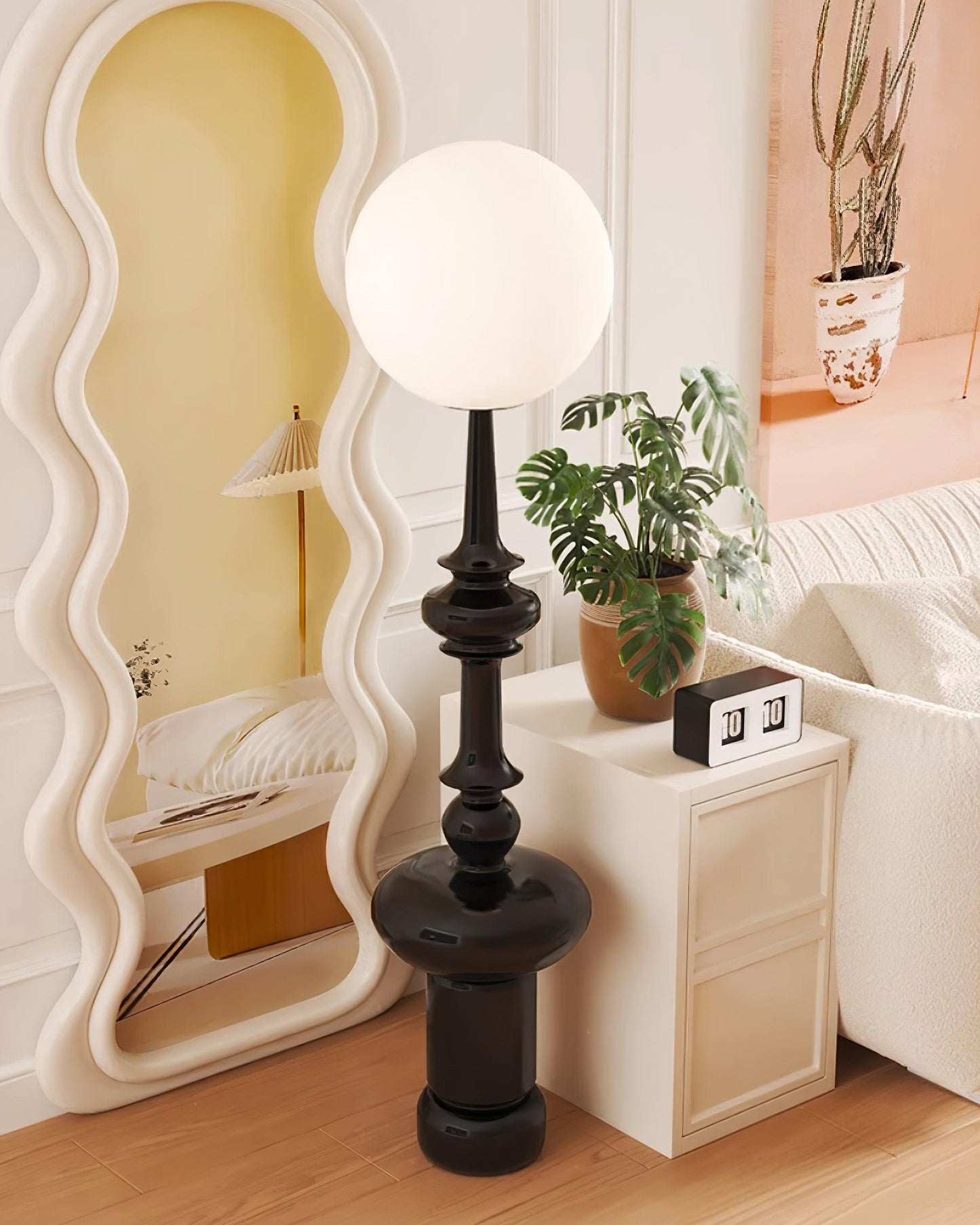 Roman Column Floor Lamp with LED Light, Indoor Elegant Design