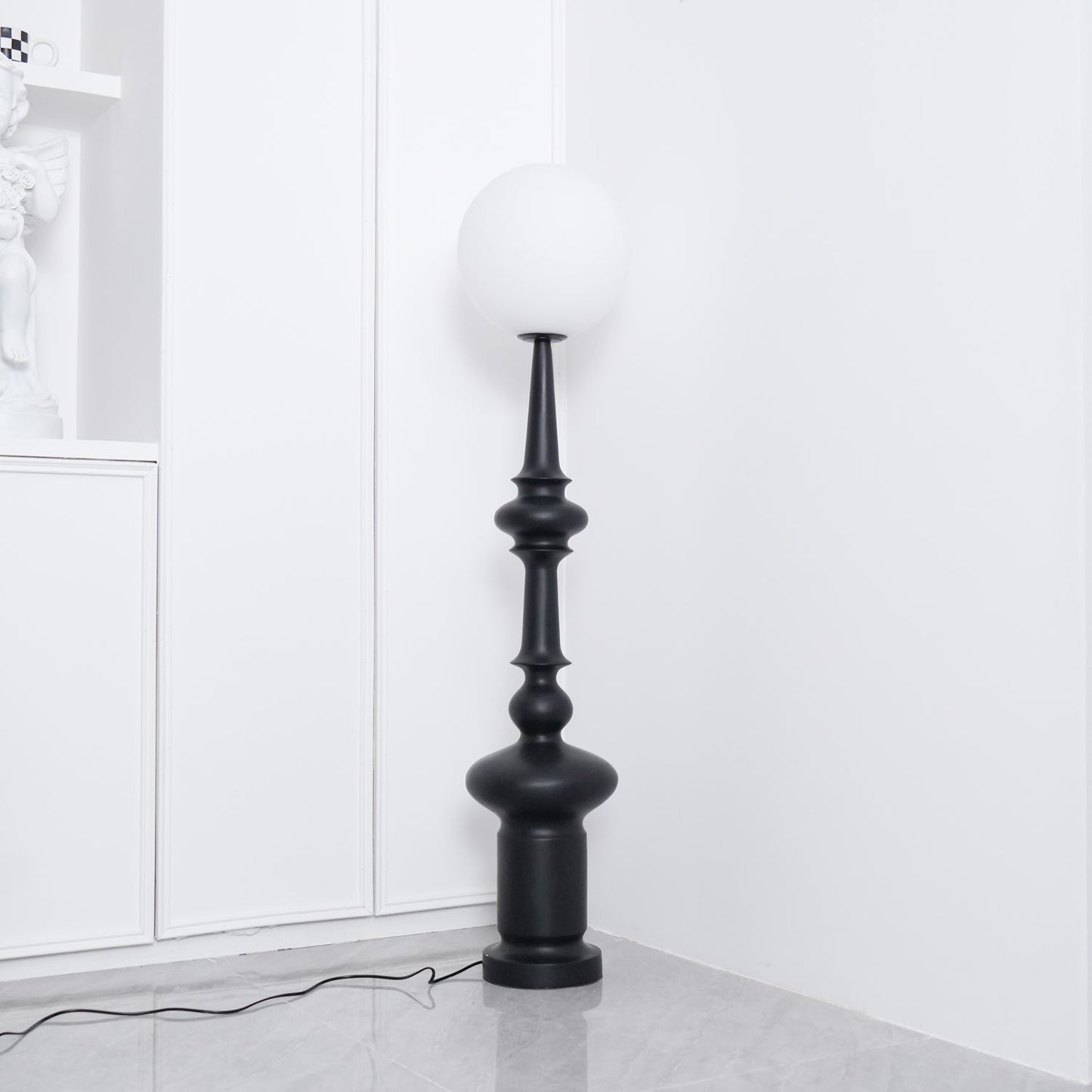 Roman Column Floor Lamp with LED Light, Indoor Elegant Design