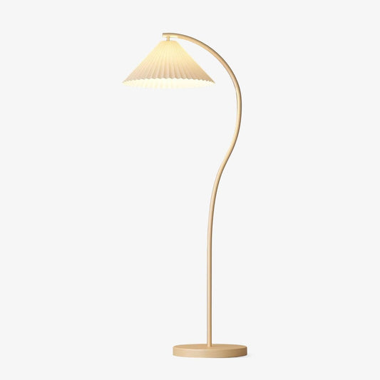 Crescini Pleated Floor Lamp with LED, Cream Shade, Dimmable