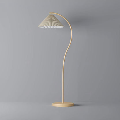 Crescini Pleated Floor Lamp with LED, Cream Shade, Dimmable