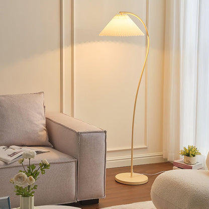 Crescini Pleated Floor Lamp with LED, Cream Shade, Dimmable