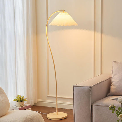 Crescini Pleated Floor Lamp with LED, Cream Shade, Dimmable