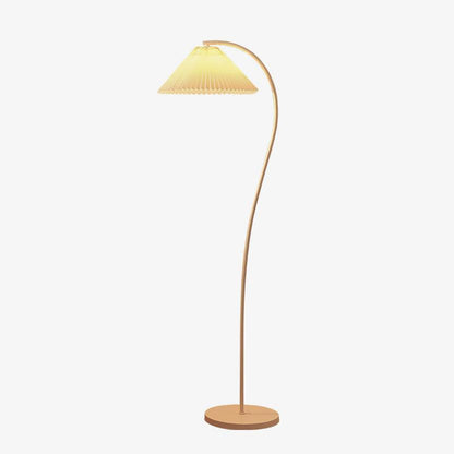 Crescini Pleated Floor Lamp with LED, Cream Shade, Dimmable