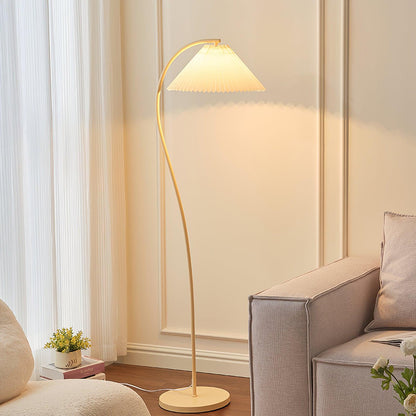 Crescini Pleated Floor Lamp with LED, Cream Shade, Dimmable