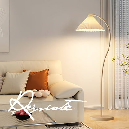 Crescini Pleated Floor Lamp with LED, Cream Shade, Dimmable