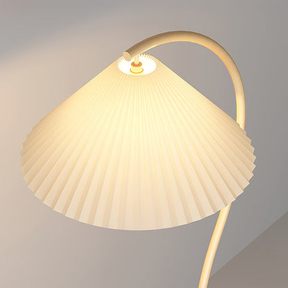 Crescini Pleated Floor Lamp with LED, Cream Shade, Dimmable