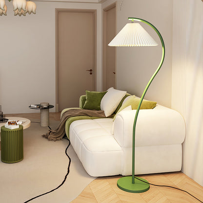 Crescini Pleated Floor Lamp with LED, Cream Shade, Dimmable