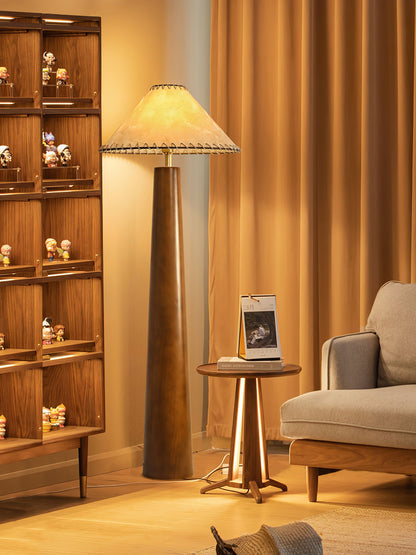 Crestview Paper Column Floor Lamp with Handmade Shade