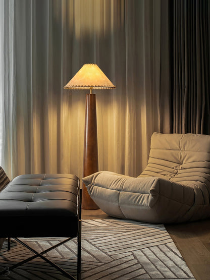 Crestview Paper Column Floor Lamp with Handmade Shade