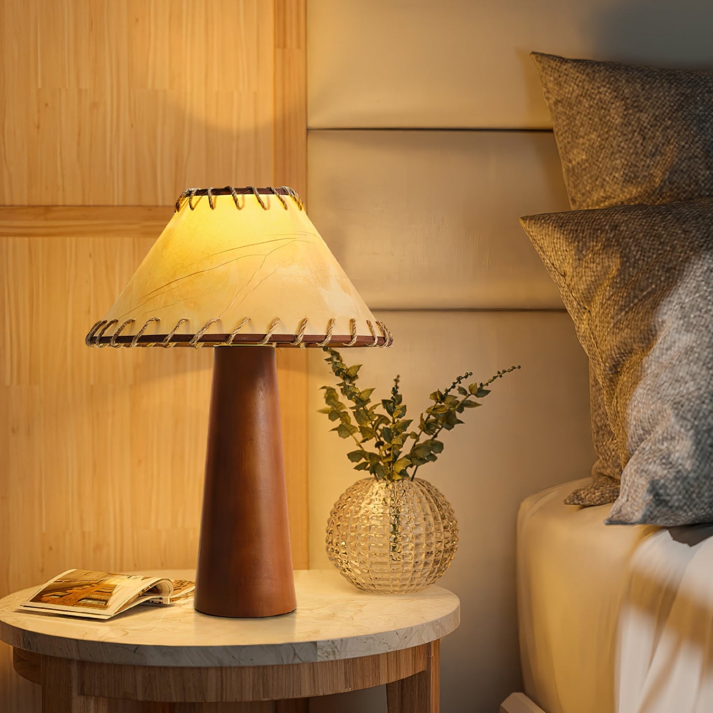Crestview Paper Column Floor Lamp with Handmade Shade
