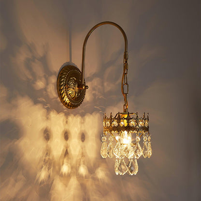 Crystal Crown Sconce LED Wall Light with Crystal Accents