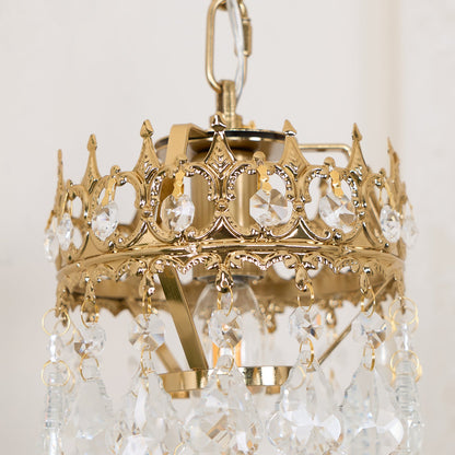 Crystal Crown Sconce LED Wall Light with Crystal Accents
