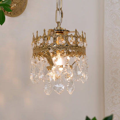 Crystal Crown Sconce LED Wall Light with Crystal Accents
