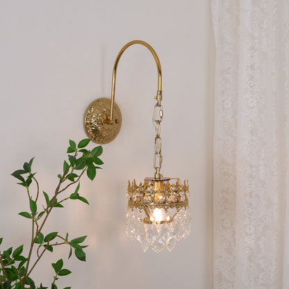 Crystal Crown Sconce LED Wall Light with Crystal Accents