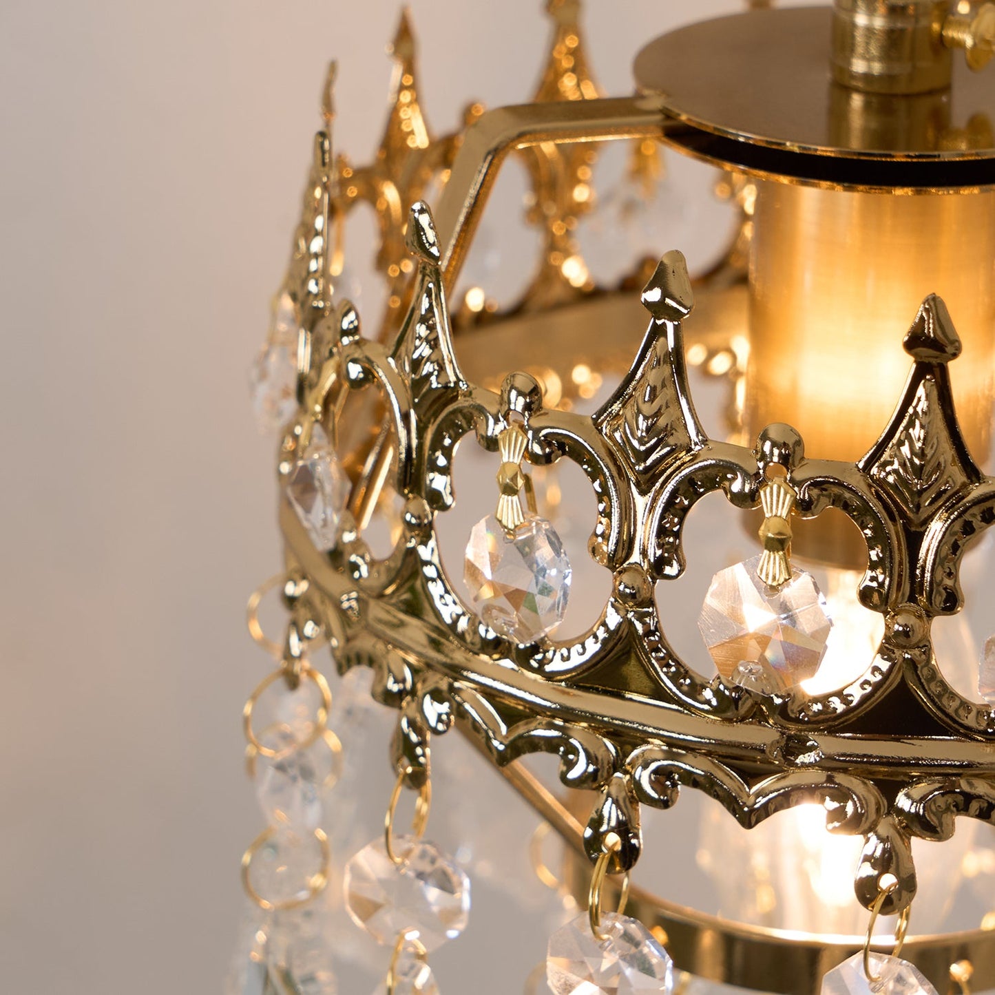 Crystal Crown Sconce LED Wall Light with Crystal Accents