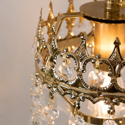 Crystal Crown Sconce LED Wall Light with Crystal Accents