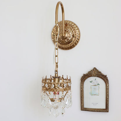 Crystal Crown Sconce LED Wall Light with Crystal Accents