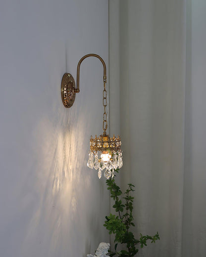 Crystal Crown Sconce LED Wall Light with Crystal Accents