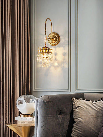 Crystal Crown Sconce LED Wall Light with Crystal Accents