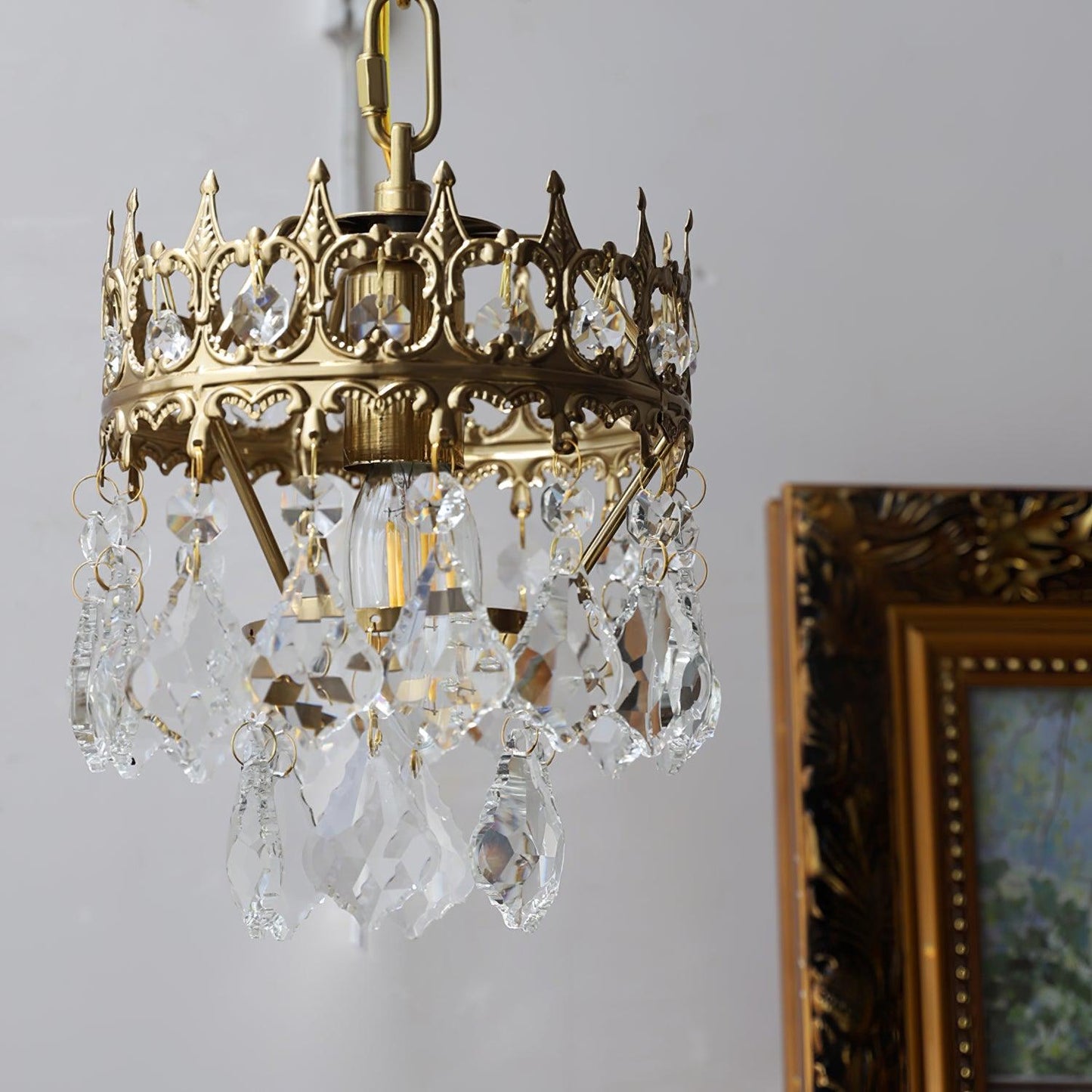 Crystal Crown Sconce LED Wall Light with Crystal Accents