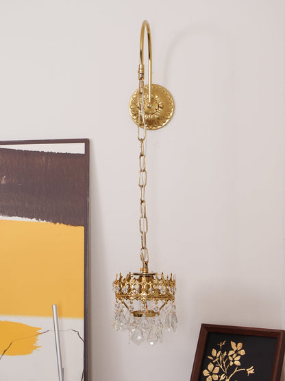 Crystal Crown Sconce LED Wall Light with Crystal Accents