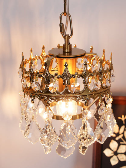 Crystal Crown Sconce LED Wall Light with Crystal Accents