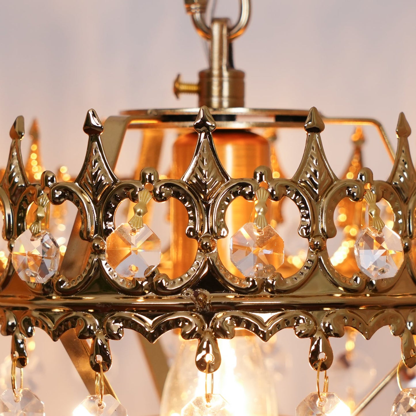 Crystal Crown Sconce LED Wall Light with Crystal Accents