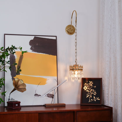 Crystal Crown Sconce LED Wall Light with Crystal Accents