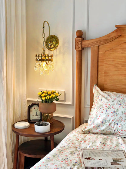 Crystal Crown Sconce LED Wall Light with Crystal Accents