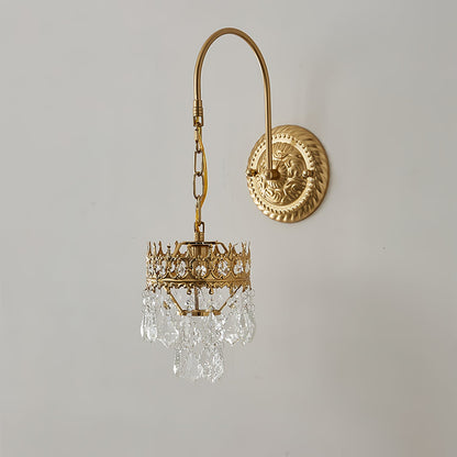 Crystal Crown Sconce LED Wall Light with Crystal Accents