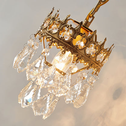 Crystal Crown Sconce LED Wall Light with Crystal Accents