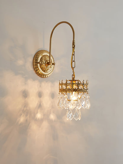 Crystal Crown Sconce LED Wall Light with Crystal Accents