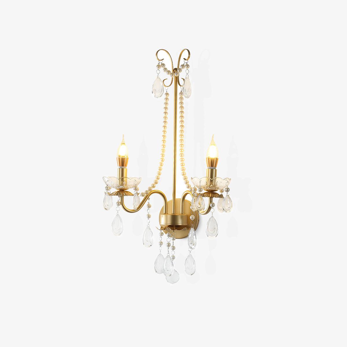 Crystal Pearl Chain Wall Lamp - Elegant LED Indoor Lighting