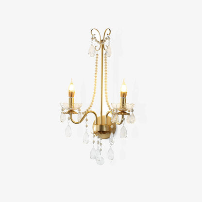 Crystal Pearl Chain Wall Lamp - Elegant LED Indoor Lighting