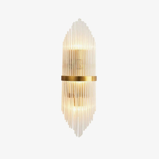 Crystal Wall Lamp with LED Lights, Brass and Crystal Design