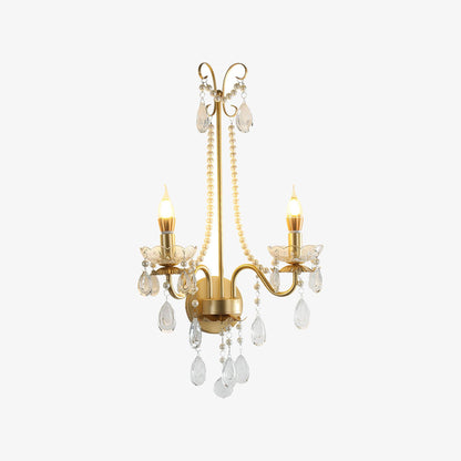 Crystal Pearl Chain Wall Lamp - Elegant LED Indoor Lighting