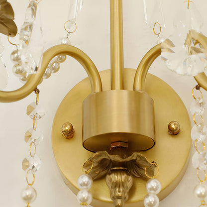 Crystal Pearl Chain Wall Lamp - Elegant LED Indoor Lighting