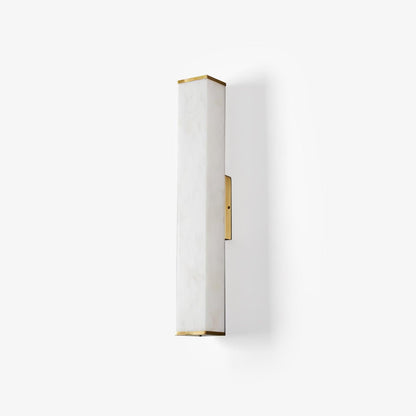 Cuboid Alabaster Wall Light with Brass Frame and LED